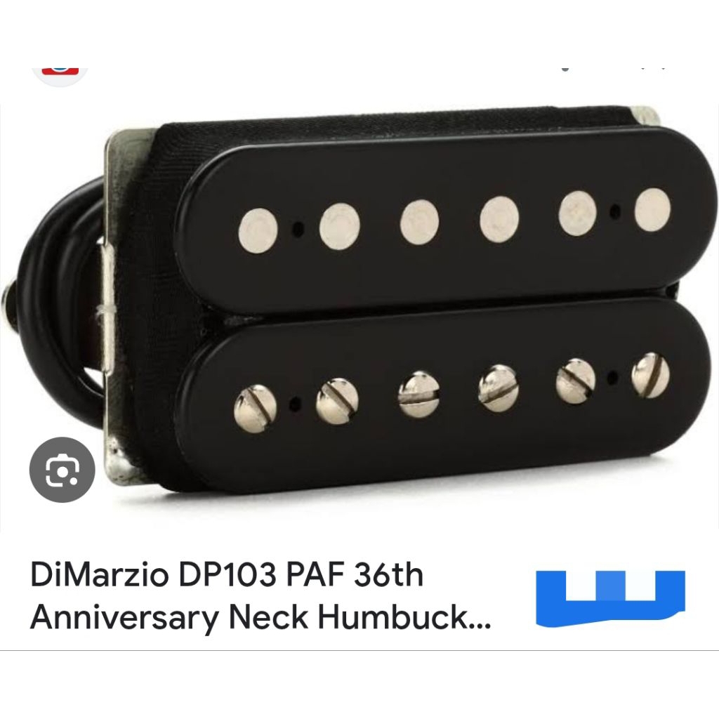 [Ready Stock] DiMarzio DP103 PAF 36th Anniversary Neck Humbucker Pickup - Black