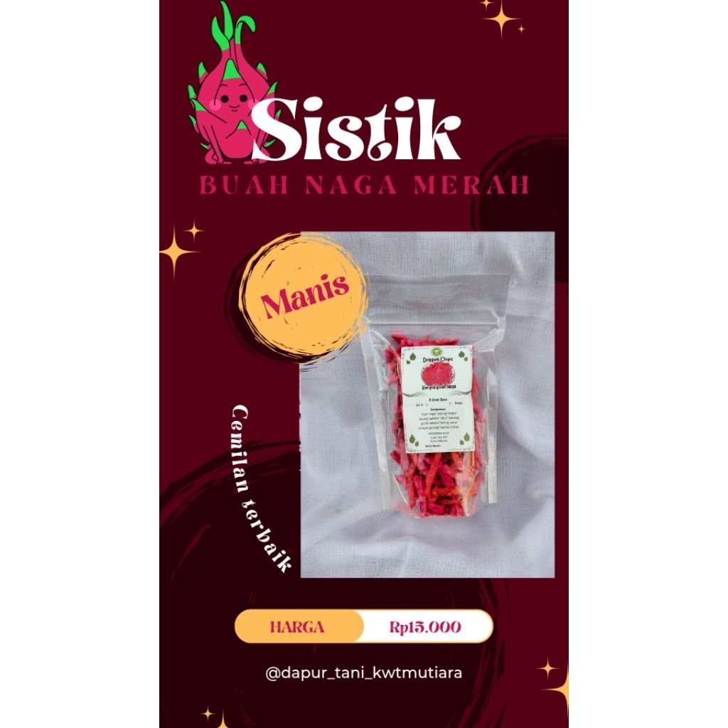 

sistik buah naga merah goreng 100gram best seller cemilan Ter enak viral 2025