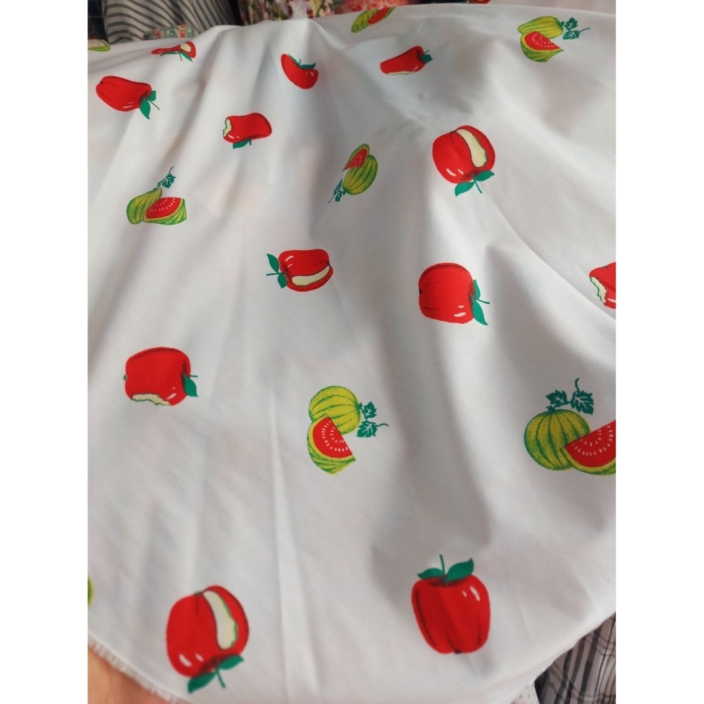 kain katun poplin motif buah - kain katun poplin premium  - kain katun poplin original - C-002