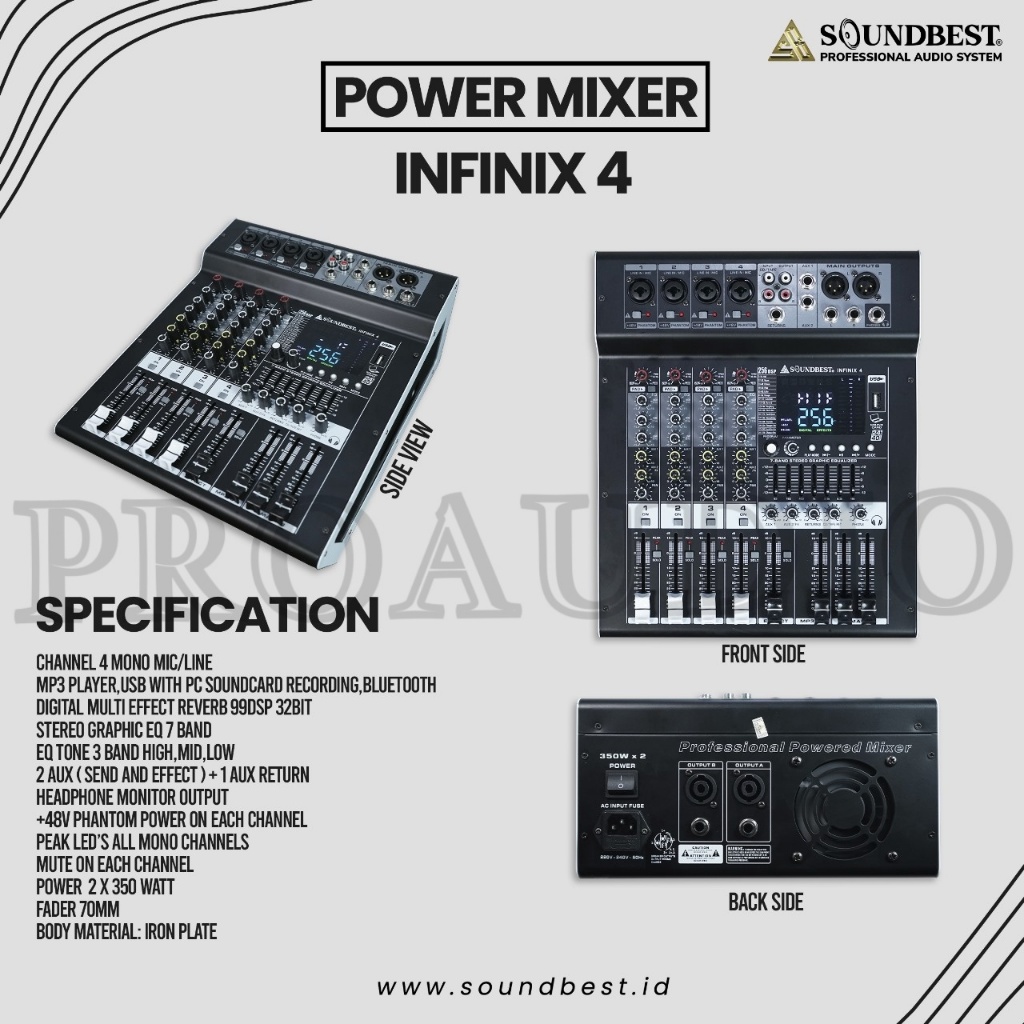 Power Audio Mixer Soundbest Infinix 4 / infinix4 mixer Mixing 4channel Original Power Micer Soundbes