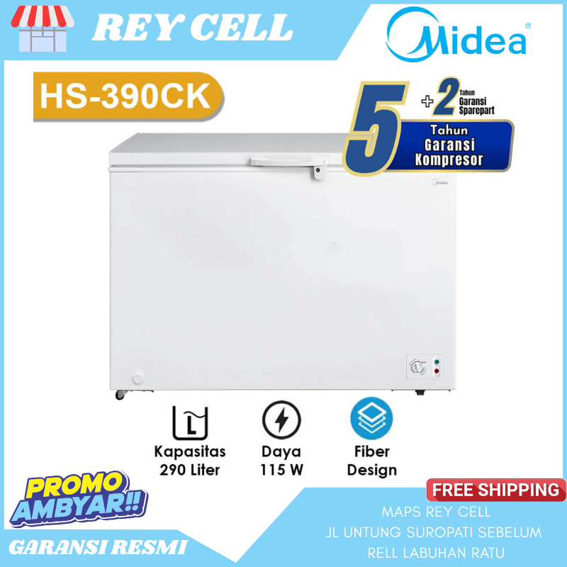 Midea Hs 390 Ck Chest Freezer Box Hs390Ck Lemari Pembeku 300 Liter garansi resmi