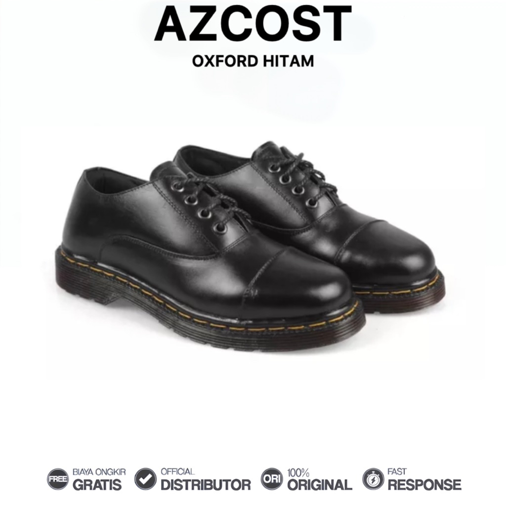 Azcost Oxford Sepatu Boots Pria Formal Kerja Casual Kondangan Kulit Fashion Original 100%