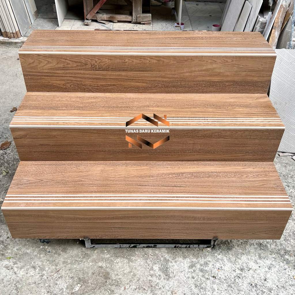 Granit tangga stepnosing 30x80 20x80 | 30x90 20x90 | 30x100 20x100 | 30x120 20x120 Motif kayu Brown 