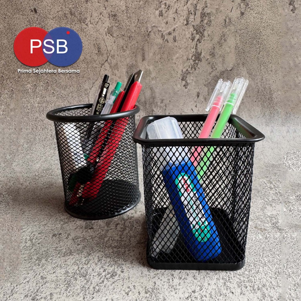 

Desk Set Pen Holder Tempat Alat Tulis Jaring Besi / Tempat Pensil / Stationery