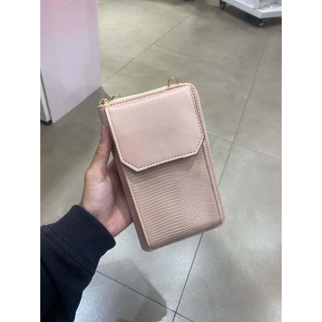 Miniso - Animal Print Crossbody Phone Bag (Pink)