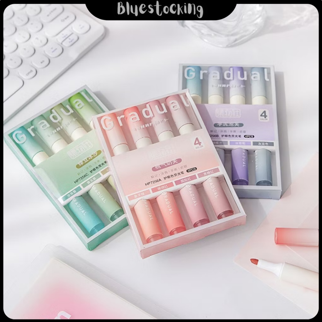 

1 Set 4pcs Highlighter Stabilo Warna Warni Pastel Spidol Highlighter Pen Aesthetic Lucu Journal Marker Pen Alat Tulis Highliter Spidol Jurnal Stationary Bluestocking