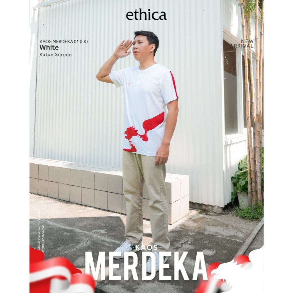 ETHICA KAOS MERDEKA  01 (LK) LAKI-LAKI WARNA RED ,WHITE