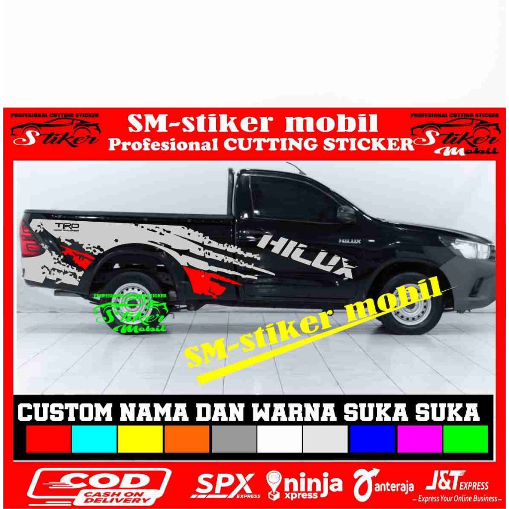 stiker mobil hilux rangga hilux strada triton navara dll stiker variasi mobil hilux single cabin dob