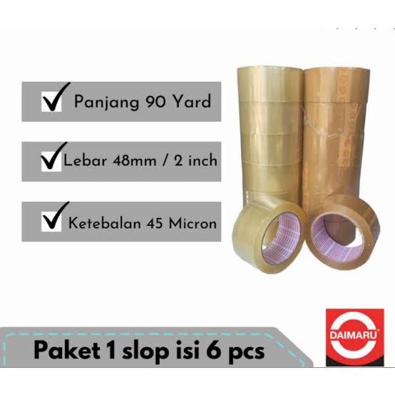 

Lakban daimaru bening&coklat 48mm x 90yard 2 inch (1slop)