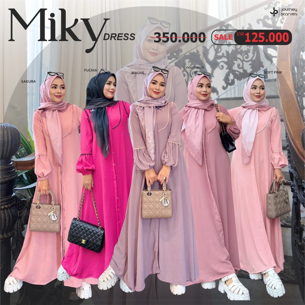 Miky Dress Journey | Basic Dress Journey | Gamis Journey Scarves | Gamis Polos Journey | Gamis Polos