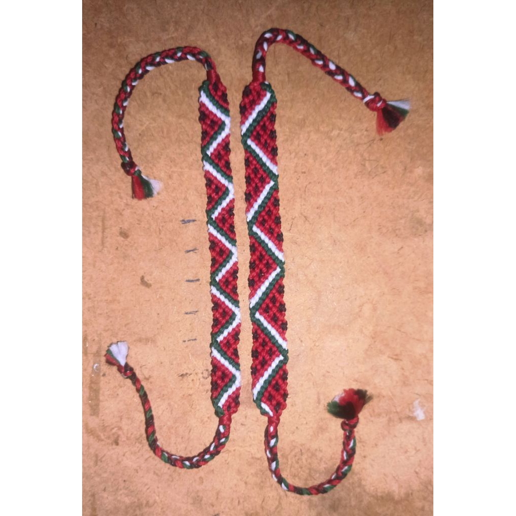 Gelang palestina semangka /gelang macrame zigzag
