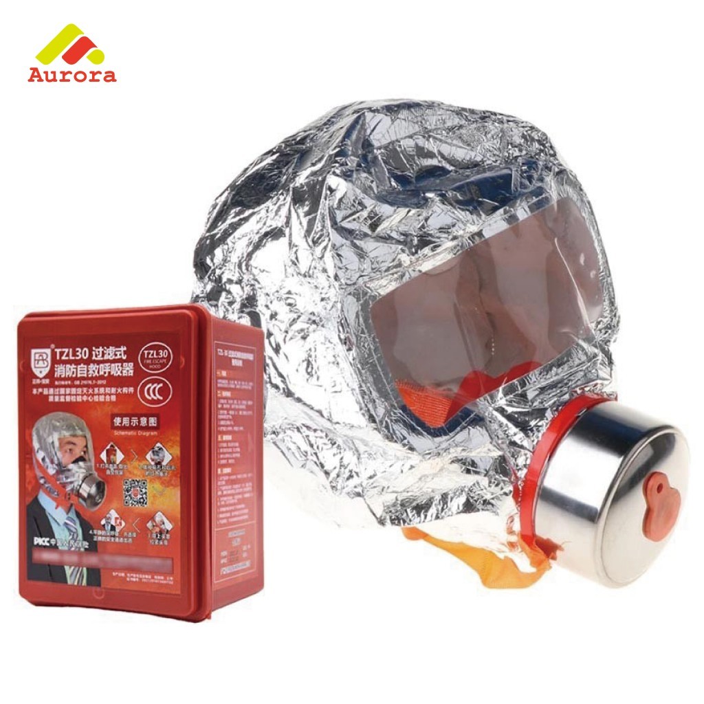 Masker Kebakaran Multi Proteksi - Tahan 600°C & Asap Beracun - Solusi Evakuasi Apartemen/Hotel/Pabri