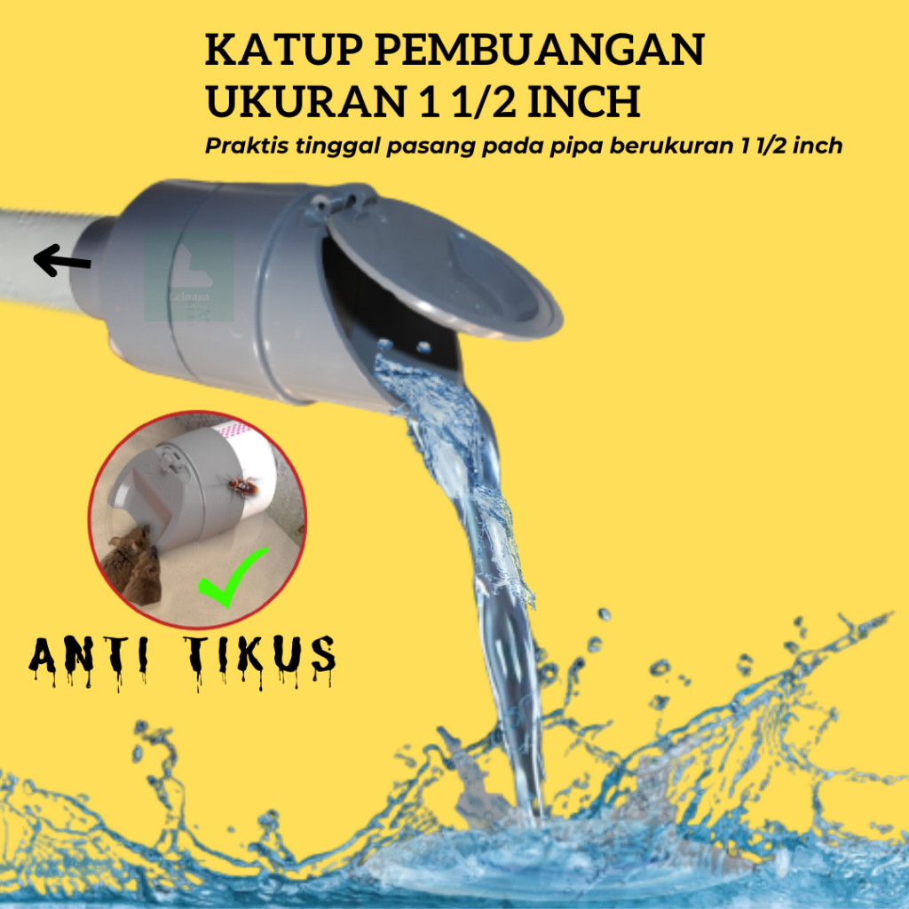 Tutup Lubang Pembuangan Air Saluran Kamar Mandi Ukuran 1 1/2 Inch Anti Kecoa Tikus