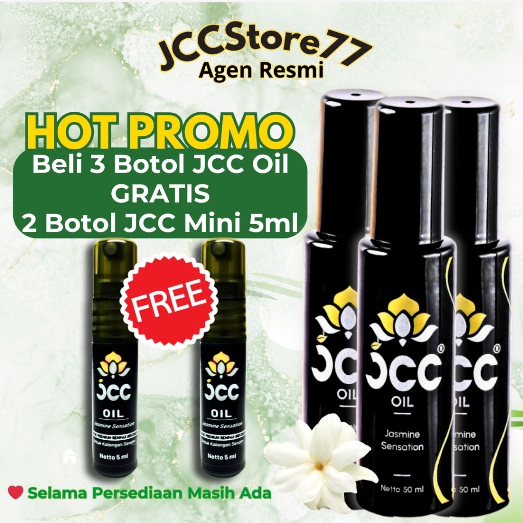 HOT PROMO 3 Botol JCC OIL GRATIS 2 Botol JCC Oil mini 5ml - 100% Original Minyak Balur, Minyak Pijat