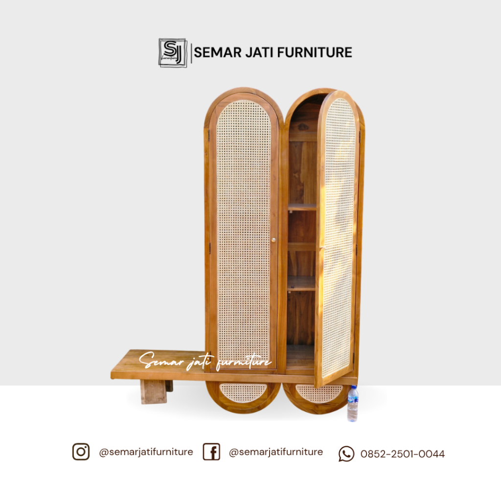 Lemari Pakain Kayu Lemari Hias 2 Pintu