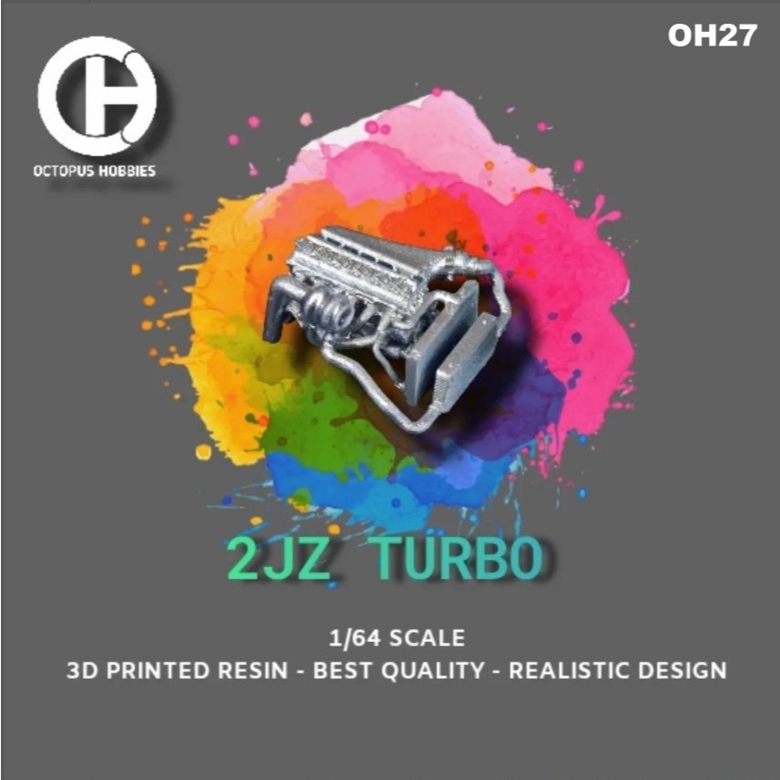 OH27 ENGINE 2JZ TURBO Toyota Supra / JDM CAR DIECAST 1/64