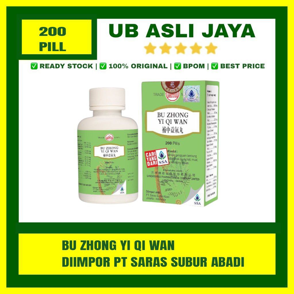 pil China obat lambung ampuh 100% HERBAL Bu Zhong Yi Qi Wan 200 Pills Original memperkuat lambung da