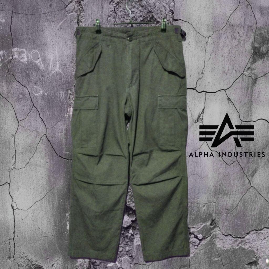 preloved ALPHA INDUSTRIES original celana panjang cargo ripstop military army BDU M-65 reguler fit