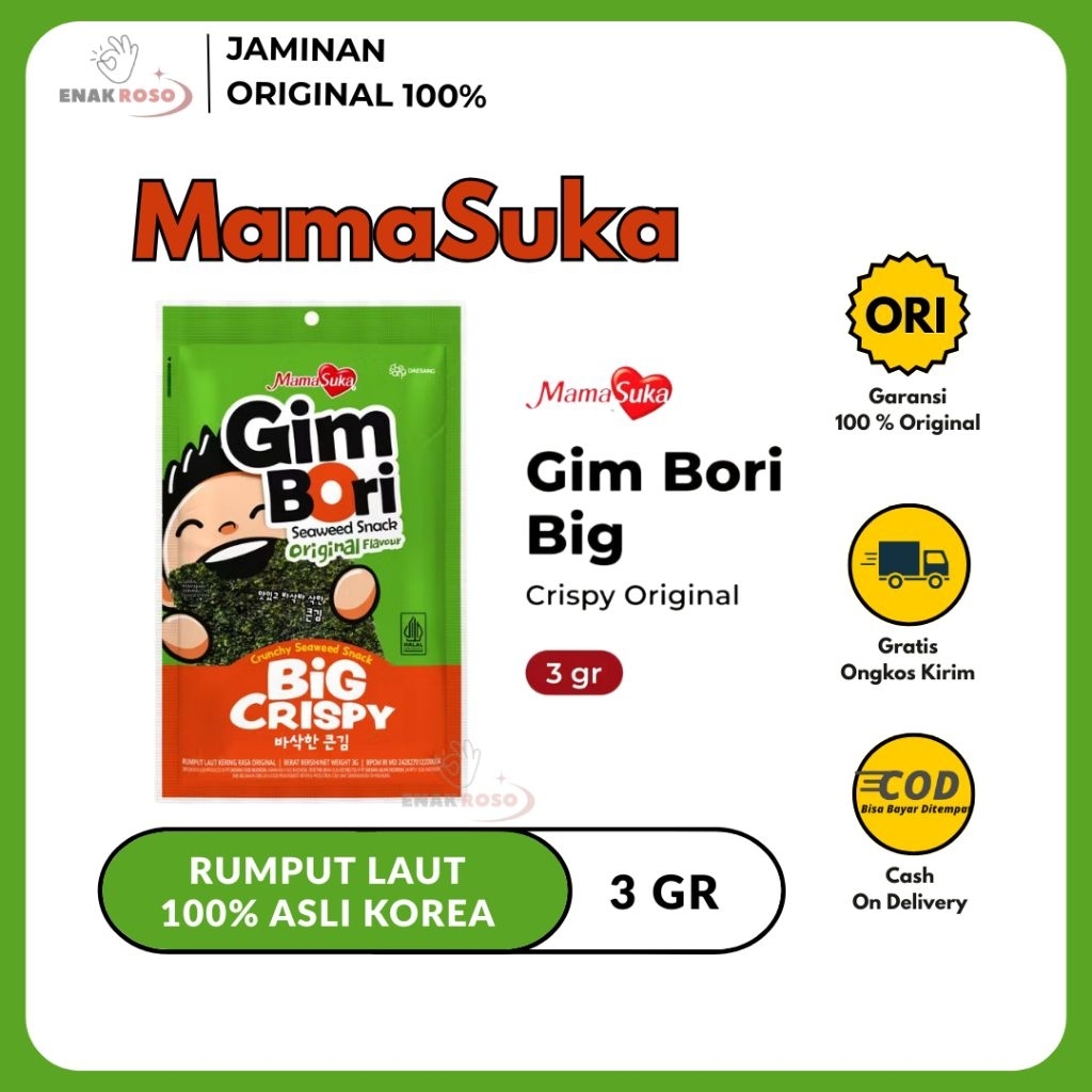 

Mamasuka - Gim Bori Big Crispy Original Spicy 3 gr