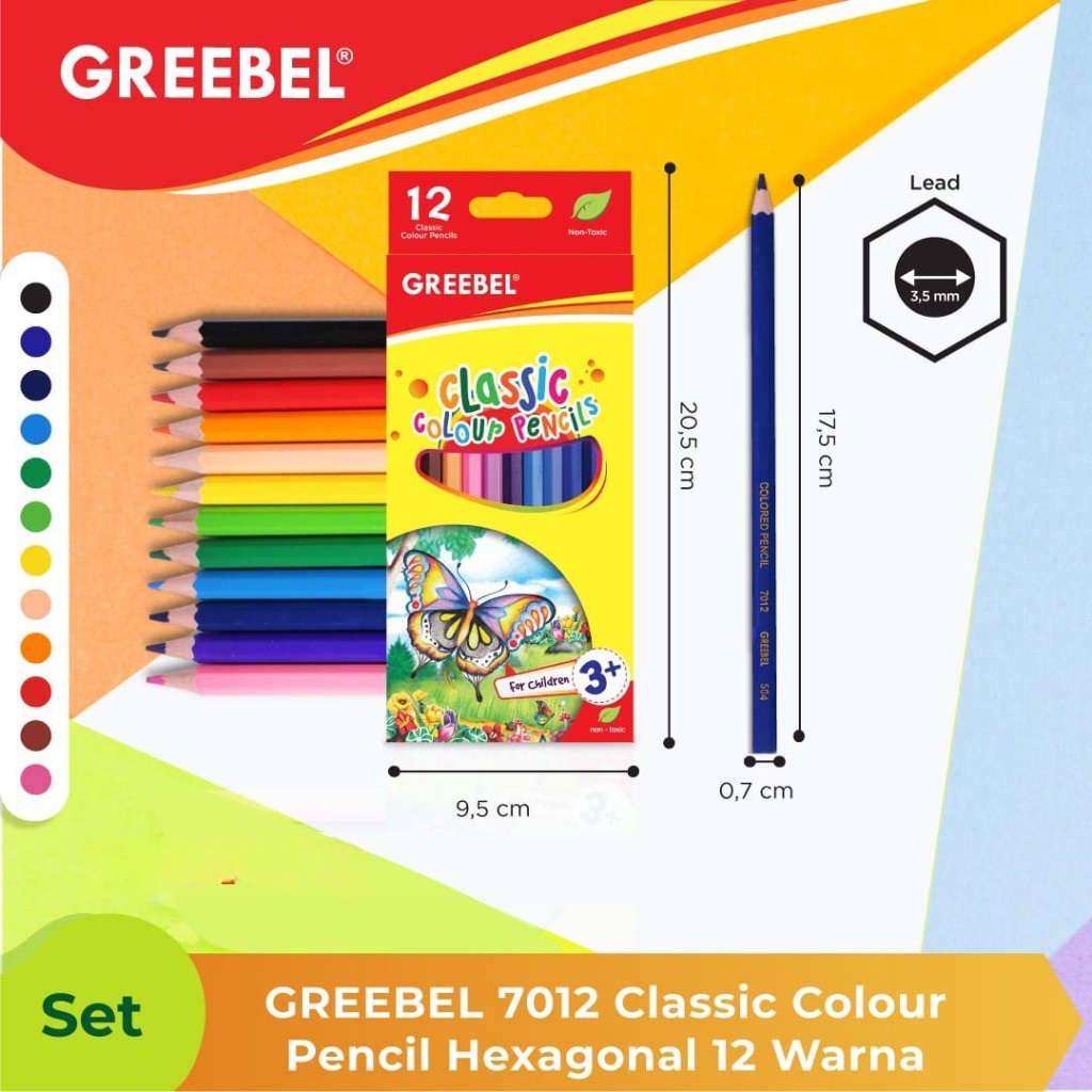 

Klir Kayu 12 warna Greebel Panjang