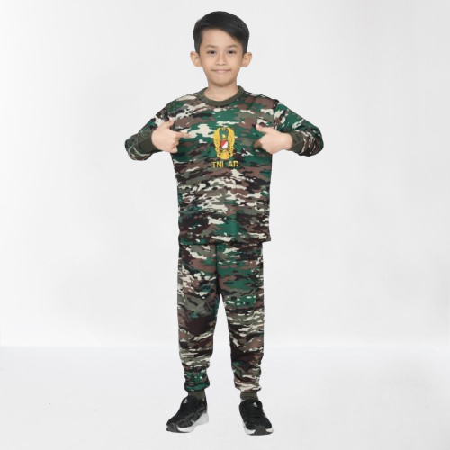 Baju Tentara Anak Bahan Dryfit / Baju Stelan TNI AD Kasad Anak Drifit / Mantap