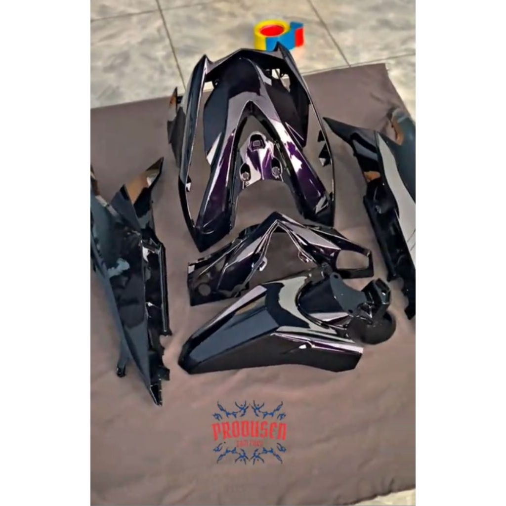 body halus honda beat deluxe warna hitam lembayung ungu