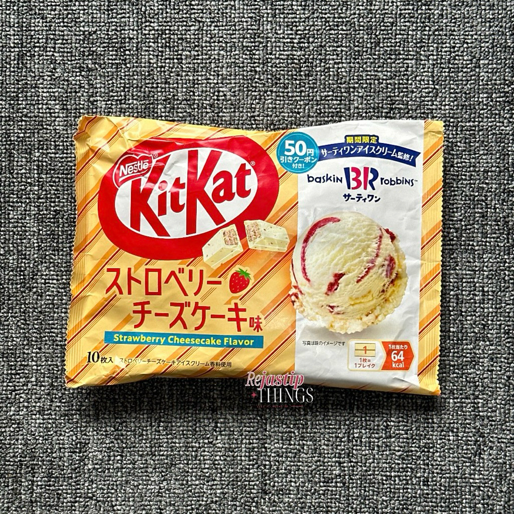 

[READY] Kit Kat x BR Mini Strawberry Cheesecake 10pcs Made in Japan - Kitkat Limited edition Baskin Robbins Ice Cream Japan only