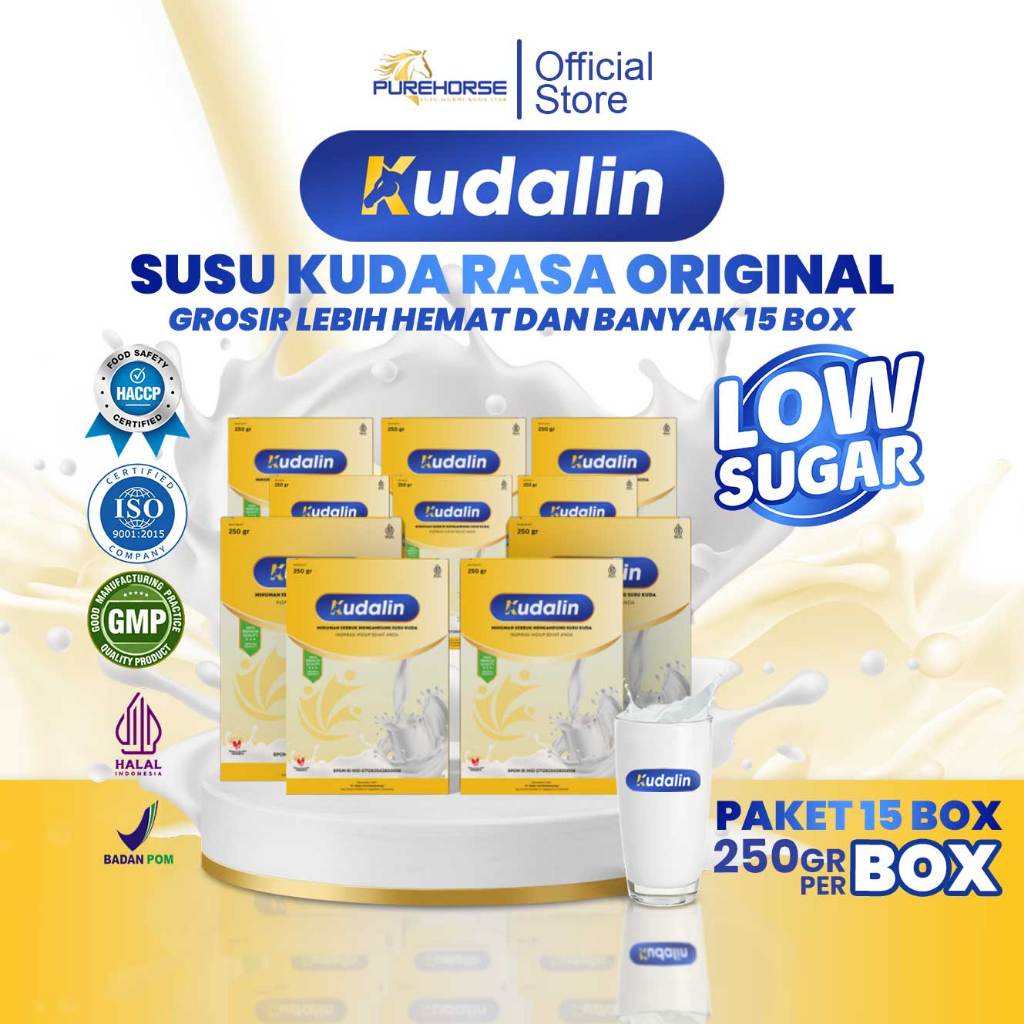 

Kudalin Susu Kuda Liar Sumbawa Asli 100% Rasa Original Netto 250 Gram/Box Paket 15 Box