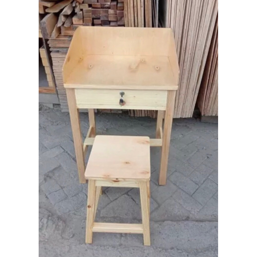 Meja kasir mini meja laci dagang