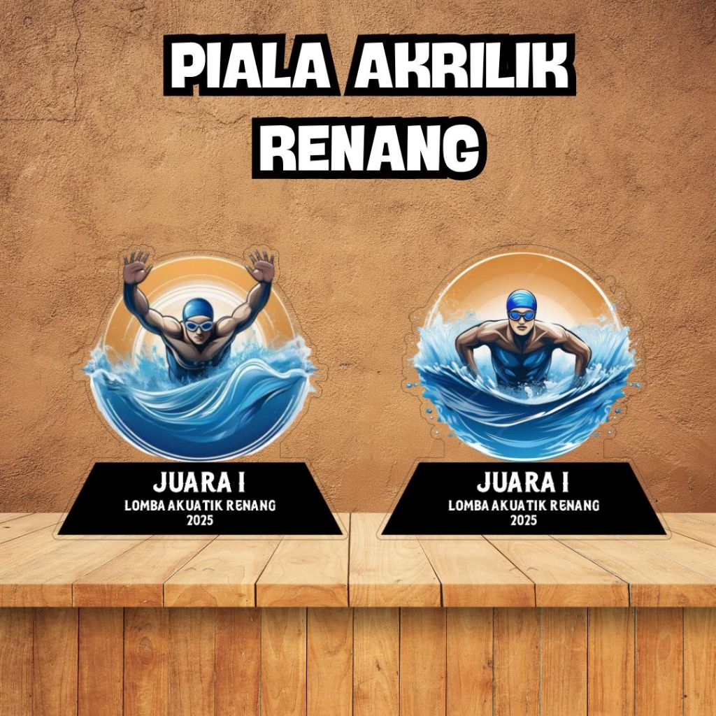 Trofi Cabor Renang Akrilik | Plakat Akrilik Lomba Cabang Olaharaga Berenang