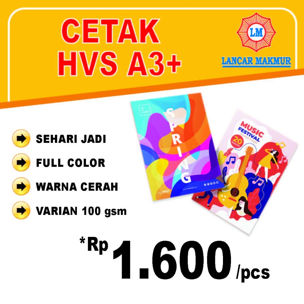 

Cetak HVS A3 Murah Custom | Print HVS A3 Hitam Putih / Full Color – 1 Sisi & 2 Sisi – Kertas 100 gsm