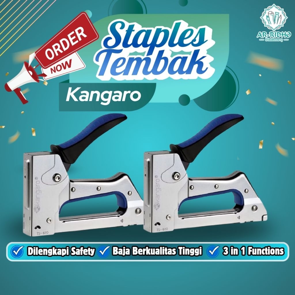 

Kangaro Stapler Tembak Guntacker TS-610/Staples Tembak