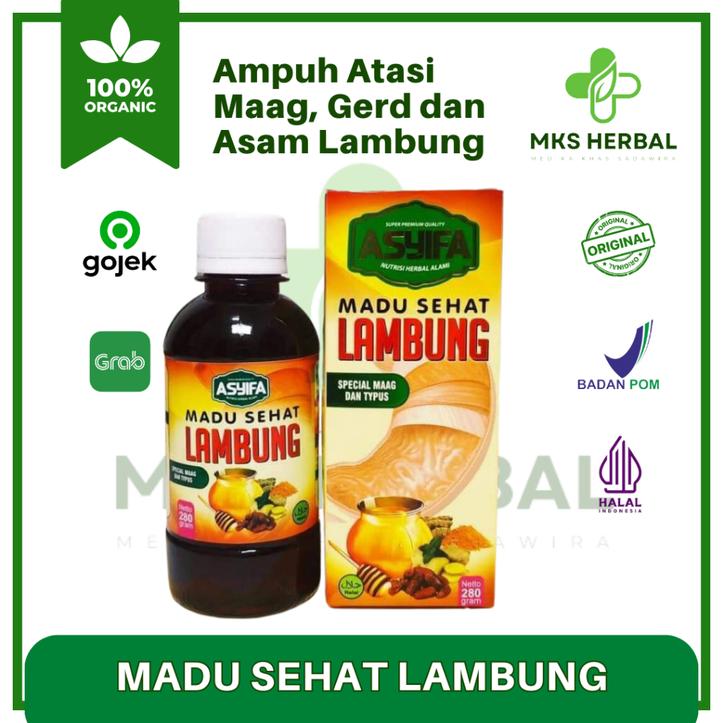 

Madu Lambung Asyifa Original Obat Maag Kronis Gerd Asam Lambung 280gram