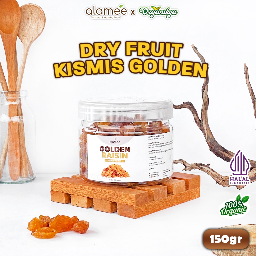 

ALAMEE Kismis Golden Raisin Cemilan Buah Kering Sehat Rendah Kalori Raisin Simin 150gr organikya
