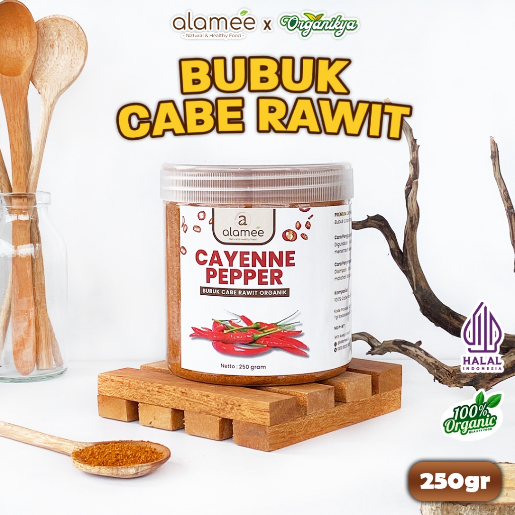 

ALAMEE Bubuk Cabe Rawit Cayenne Pepper Seasoning Powder Tanpa Campuran Bumbu Dapur 250gr organikya