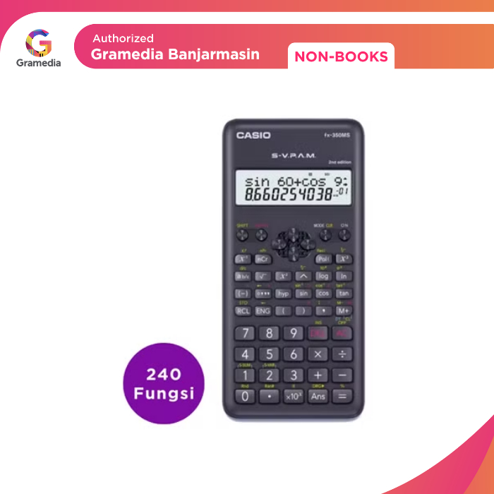 

Gramedia Banjarmasin - Calculator Casio Cal Scientific Fx-350Ms, 240 Fungsi