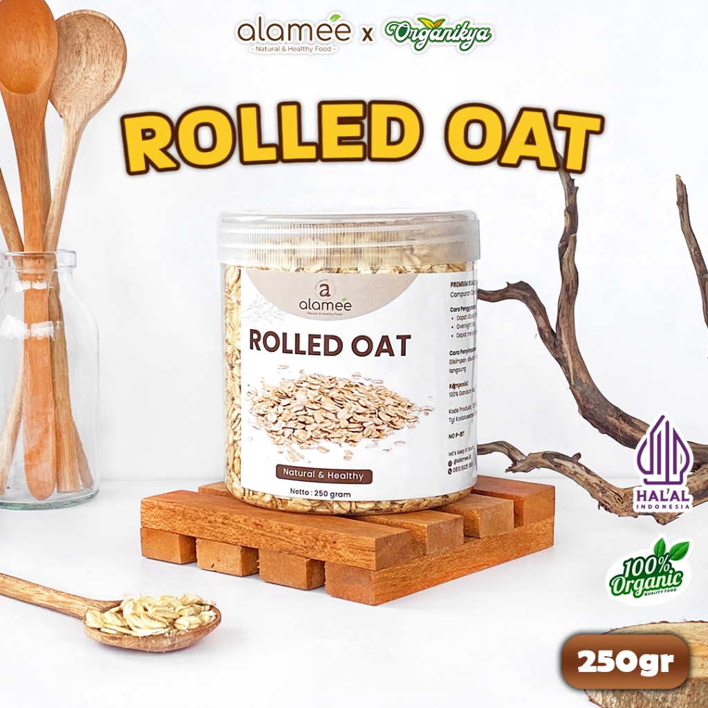 

ALAMEE Rolled Oat Gandum Utuh Kasar oatmeal wholegrain Natural Alami Oatmeal Instan 250gr organikya