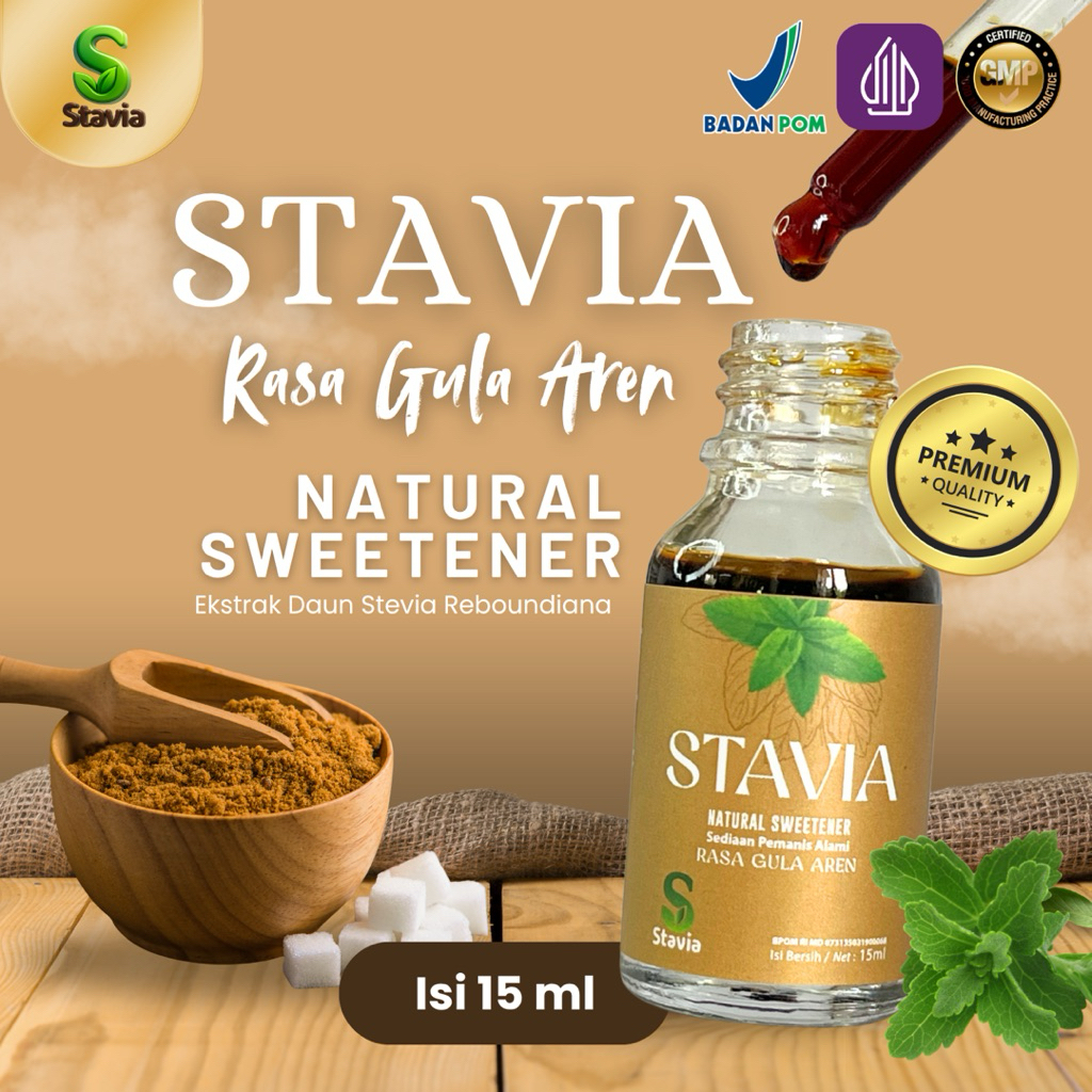 

STGA15 - STAVIA Pemanis Alami PREMIUM Quality Nol Kalori | Pengganti Gula | Rasa Gula Aren / 15ml