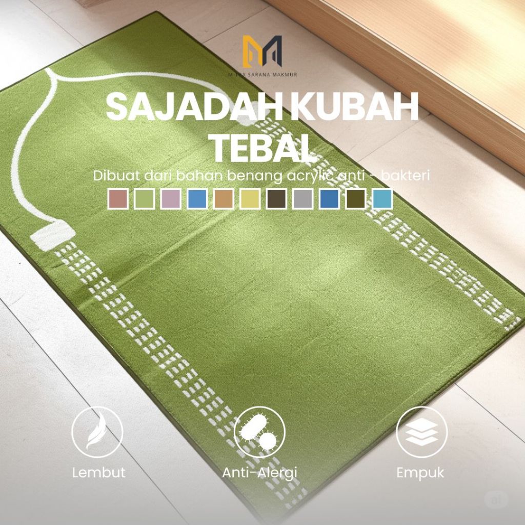 Mitra Sarana Makmur - Sajadah polos 110cm x 60cm - Sajadah Beludru - Sajadah Rafsur - Sajadah Tebal