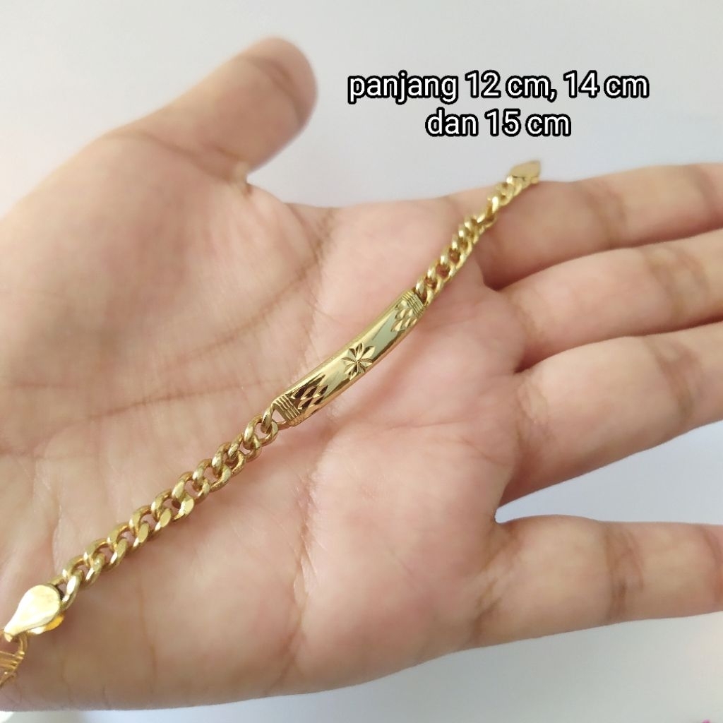 Swasa Gelang rantai plat anak Solo lebar 5 mm