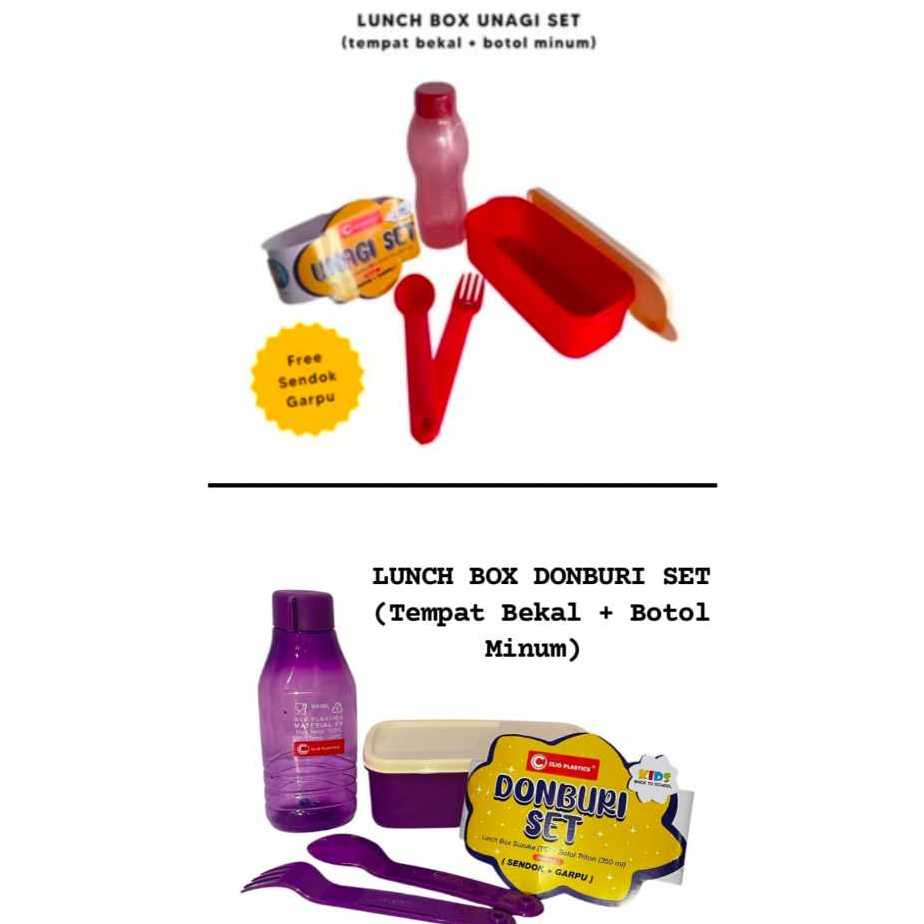 Lunch Box Unagi Set Lunch Box Donburi Set (FREE PACKING BUBBLE WARP) Tumbler Botol Minum Tempat Beka