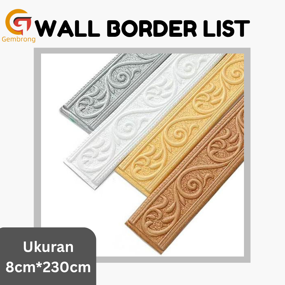 List Dinding 3D Wallpaper List Foam Stiker Dinding Wall Border List (Lebar 5 CM) 2.3 METER Wallpaper