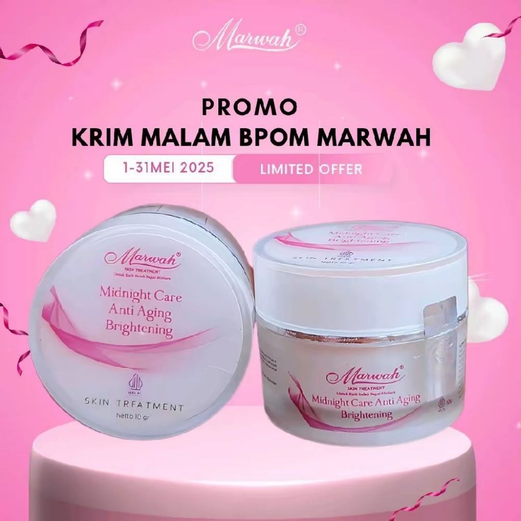 PROMO KRIM MALAM BPOM MARWAH SKINCARE PLATINUM ANTI aging special diamond bright membuat wajah cerah