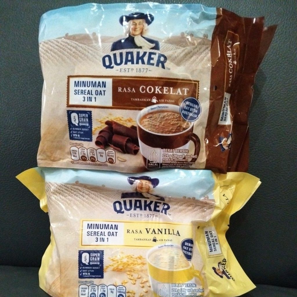 

Quaker minuman sereal oat 3in1 28gr isi 8 sachet