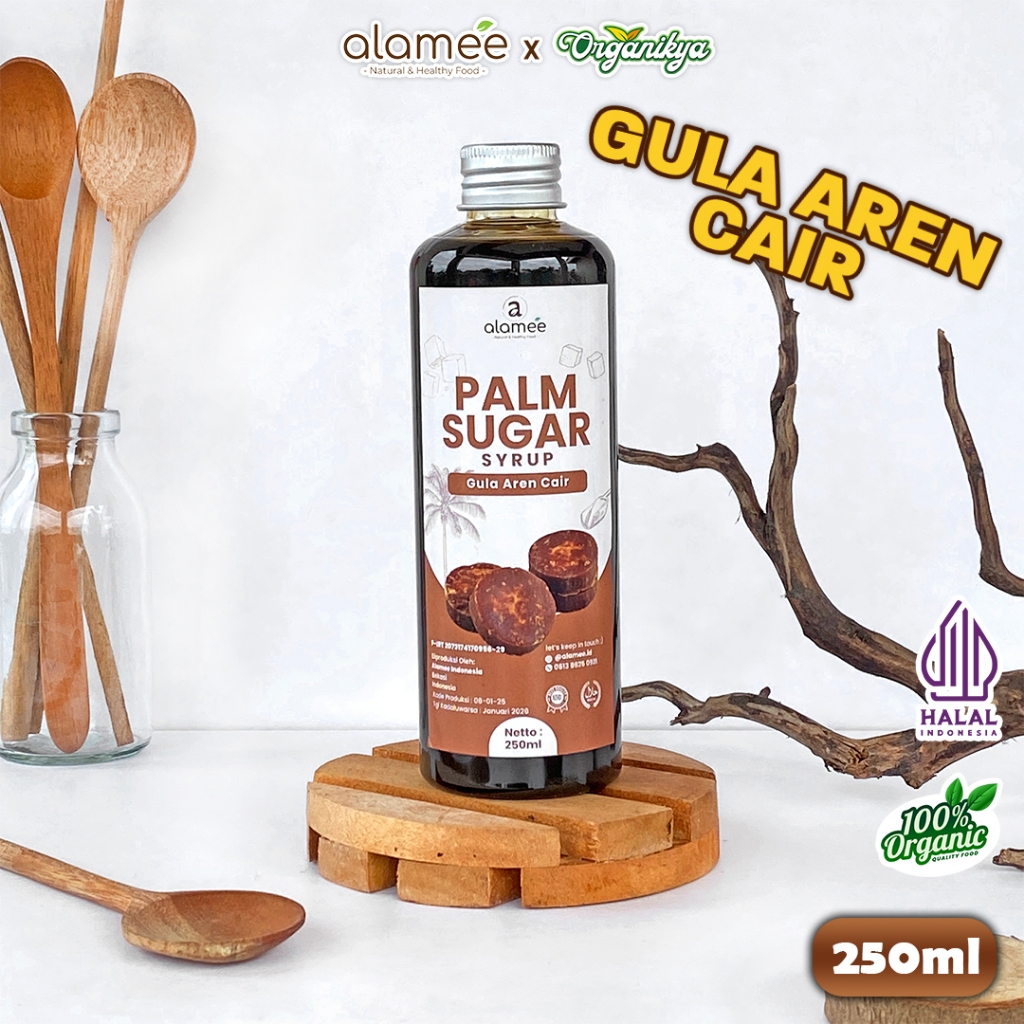 

ALAMEE Gula Aren Cair Syrup Palm Sugar Cair Organic Pure Murni Brown Sirup Natural 250ML organikya