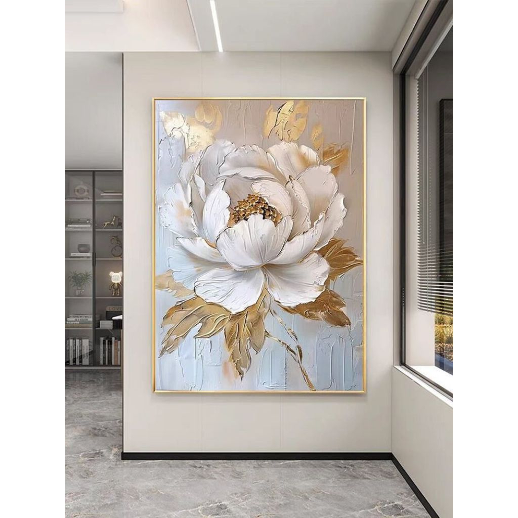 LUKISAN BUNGA HIASAN DINDING AESTHETIC (HANDMADE)