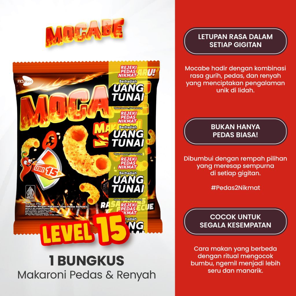 

Mocabe - Sambal Geprek - Small Pack - 1 renceng (10 pcs ) - 24gr
