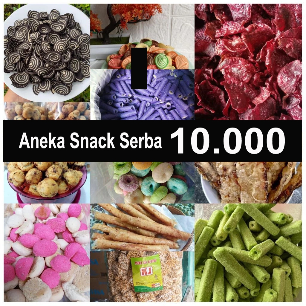 

Aneka Snack Serba 10.000 / Serba 10000 / Snack 10 Ribu / Snack 10 Ribuan / Cemilan 10 Ribu / Snack 10000an / Makanan Ringan / Snack Kiloan Murah / Cemilan 10 Ribu / Jajanan 10000an