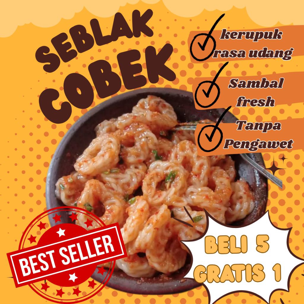 

Seblak Cobek Instan 150gr | Camilan Pedas Gurih Kekinian Termurah | Snack Kerupuk Udang Sambal Segar | Seblak Kering Pedas Nagih