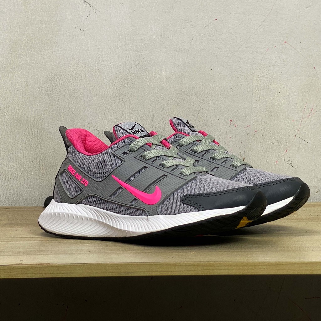 Hot Deals Sepatu Senam Sneakers Wanita Cewek Running Lari Joging Aerobik Warna Abu Pink Putih